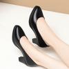 Zapatos de Trabajo Negros Entrevista Atuendo de Trabajo Zapatos Profesionales Zapatos de Cuero con Suela Blanda Tacones Altos Tacones Gruesos Auxiliar de Vuelo Versátiles Zapatos Individuales Zapatos de Mujer Estilo Primavera