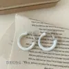 Pendientes Crema Morandi para Mujer, Diseño Coreano de Nicho, Aros Grandes Lisos Coloridos de Pegamento de Alta Gama para Primavera y Verano