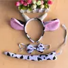 Adereços de Performance Touca de Cosplay Tridimensional do Zodíaco Gato Coelho Panda Vermelho Tiara Animal Vestido de Fantasia Três Peças
