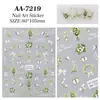 Pegatinas Originales de Flor de Osmanthus Dorado para Uñas 5D en Relieve Estéreo Exquisitas Guirnalda Blanca Pegatinas de Arte para Uñas Joyería Estilo Aa