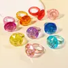 Anillo Infantil de Acrílico con Piedras Preciosas de Colores Anillo Casa de Juego Accesorios para Juegos de Vestir Niñas Juguetes Venta al por Mayor