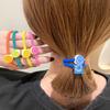 Anillo para el Cabello de Cara Sonriente de Aleación de Color Neón de Corea Cuerda para Cola de Caballo de Niña Linda Bola para la Cabeza Correa Elástica Alta para el Cabello