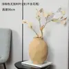 Vaso de Cerâmica Grande Fosco Retrô Moderno Minimalista Sala de Estar Entrada Arranjo de Flores Decoração Arte Abstrata Ornamentos