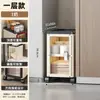 Estante de Almacenamiento Transparente de Plástico Multicapa para Baño y Cocina, Estilo Dopamina, Gabinete de Almacenamiento Móvil de Pie