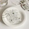 Porta credencial transparente con brillos para niñas, organizador de maquillaje y labiales, monedero, bolsa para monedas, pulsera de estudiante, porta tarjetas