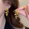 Brincos Longos com Franjas de Pétalas Doces Francesas para Mulheres Brincos de Design de Nicho Brincos Estilo Viagem e Férias Formato de Flor