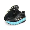 Novos sapatos de caminhada de quatro rodas, sapatos de patinação infantil, tênis luminosos recarregáveis de roda dupla, sapatos de patinação para estudantes