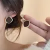 Pendientes de Plata 925 con Perla Aterciopelada y Lazo Nuevo Estilo Hong Kong Lujo Accesible Elegante Diseño Geométrico Pendientes con Estampado de Leopardo para Mujer