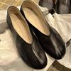 Piel de Cabra Súper Suave ~ Zapatos de Cuero Genuino No Cansados para Mujer, Punta Redonda, Boca Baja, Zapatos Pequeños de Cuero de Suela Plana, Zapatos Perezosos Retro
