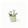 Maceta de rosa de cristal de Zibo, adorno de flor eterna de cristal, manualidad de escritorio, Día de San Valentín, Día de la Madre, Día del Maestro