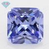 Huagang Plaza de Gemas Biselado Poco Profundo Tan Sang Azul Zircón Artificial Octogonal Pequeño Poco Profundo Tan Sang Lan Piedra Desnuda Anillo Piedra Principal