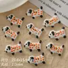Botões de cerâmica fofos de cachorrinho pintados à mão, materiais para pulseira DIY feita à mão e acessório de vestuário, contas soltas