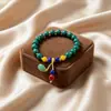 Pulsera de Vidrio con Múltiples Cuentas Estilo Étnico, Pulsera de Cuentas de Lujo Ligero de Nicho para Mujer, Joyería Apilable de Buena Suerte, Artículo Popular