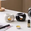 Quemador de aceite esencial de aromaterapia de cerámica creativa de estilo europeo minimalista moderno, lámpara de vela, decoración de soporte de incienso para meditación y yoga