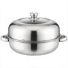 Vaporizador de sopa de aço inoxidável 28 cm multiuso de camada dupla de três camadas vaporizador de camada única de panela quente de abertura de pote de presente atacado