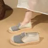 Zapatos de Pescador Transpirables Retro de Moda para Mujer, Nuevos Zapatos Planos Casuales Versátiles sin Cordones para Primavera y Verano 2025