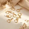 Nuevos Pendientes de Letras Completamente Incrustados con Diamantes Estilo Europeo y Americano para Mujer, Clips para Orejas Dorados de Acero Inoxidable, Pendientes de Moda y Únicos, Más Vendidos a Través de las Fronteras