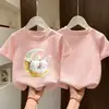 Camiseta Trendy de Nuevo Estilo 2026 para Niñas Grandes, Verano Manga Corta Algodón Puro Casual Moda Top de Verano para Niños