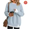 2026 Marca independente europeia e americana, Amazon transfronteiriça, nova blusa de moletom casual feminina de manga comprida com corte solto