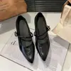Zapatos Mary Jane de Punta Estilo Coreano para Mujer 2026 Otoño Nueva Llegada Color Nude con Falda Correa Única Tacón Alto Planos