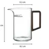Taza de té de cristal de alta gama con mango de madera en forma de media luna con colador de té integrado para preparar té verde, juego de té, taza de té para preparar té con filtro de té