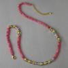 Collar de Cuentas Rosa Fucsia Profundo de Verano Nuevo Estilo Chino Tendencia Nacional Diseño Nicho Elegante Cadena para la Clavícula que Realza el Blanco Estilo Nacional Cadena para la Clavícula