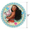 Nuevos Suministros Decorativos para Fiesta Temática Moana Maravilla Oceánica Papel de Seda Plato Mantel La Bandera Arreglo de Vajilla