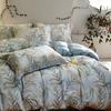 Verano Nuevo Fresco Lyocell Juego de Cuatro Piezas 100 Hilos Tencel Funda Nórdica Estampada Sábanas Ropa de Cama Seda de Hielo