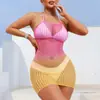 Venta Directa de Fábrica de Artículos Extranjeros Europeos y Americanos Ropa de Malla Sexy Ajustada Calada, Falda Bodycon de Malla Transparente Seductora, Ropa de Malla Calada