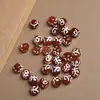 Ágata Roja del Tíbet Ágata Negra Dzi Cuentas Redondas Blancas Pulsera DIY Pulsera Cuentas Sueltas Cuentas Redondas Dzi Suministro Directo de Fábrica