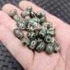 8 * 12mm cuentas sueltas de jade inocente verde de tres ojos ágata Xizang Tianzhu luantong pulsera collar cuentas de joyería