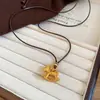 Collar con Colgante de Pony de Piedra Ojo de Tigre de Zirconia Nuevo Estilo Chino Retro Cadena para Suéter del Año del Zodiaco Lujo Ligero Collar de Gama Alta para Mujer