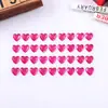 Em estoque atacado 36 adesivos coloridos de Coração de Pêssego com Diamante para capa de celular, arte de unhas, material decorativo feito à mão, patch de resina