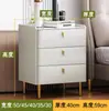 Mesita de noche de madera maciza estilo italiano lujo ligero Armario con placa de roca minimalista moderno Armario de almacenamiento para el hogar Mesita de noche de dormitorio