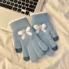 Guantes de Punto para Mujer en Invierno, Lindos Sin Dedos, Pantalla Táctil, Terciopelo, Cálidos, Estudiante Otoño e Invierno Ciclismo, Protección contra el Frío, Engrosados Versión Coreana