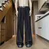 Calça Masculina Fina de Verão 2026 com Barra Levemente Flare, Corte Reto, Marca Casual Tendência, Calça Social Japonesa Tendência