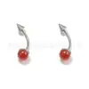 F136 Titanio Labio Uña Rojo Natural Ágata Punta Cono Bola Torre Uña G23 Aleación de Titanio Joyería de Perforación Pendientes