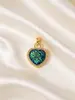 Colgantes de Cobre Chapado en Oro de 18 Quilates con Forma de Corazón en Varios Estilos, Artesanía de Microincrustación, Estilo Fresco y Dulce, Suministro de Accesorios para Joyería DIY