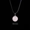 Pendente de Bola de Cristal Natural Rosa Cristal Ametista Colar Criativo DIY Corrente de Suéter Pingente de Joia de Cristal Atacado