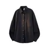 Camisa Casual Protetora do Sol Estilo JK Francês Shenlaishi com Gola Reversível, Camisa Fina de Manga Longa para Mulheres, Moda de Verão