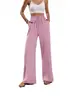 Moda Europea y Americana para Mujer Amazon Tiktoktemu Primavera y Verano 2026 Nuevos Pantalones de Pierna Ancha de Color Sólido Versátiles Pantalones Casuales