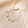 Pulsera Nueva del Arco del Triunfo en Forma de Corazón de Yunyao para Mujer, Perla de Corazón Durazno, Estilo de Lujo Ligero de Moda, Modelo de Pareja en Oro de 18K que No se Desvanece