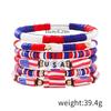 Pulseras Transfronterizas, Juegos de Pulseras del Día de la Independencia Americana, Joyería de Arcilla Suave con Cuentas a la Moda Temática de la Copa del Mundo de EE. UU. al por Mayor