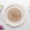 Fábrica en stock estilo ins posavasos tejido nórdico mantel individual algodón lino mesa de comedor tapete aislante hogar yute tapete decorativo