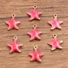 10 Colgantes de Acero Inoxidable Multicolor Dorado de Doble Cara con Goteo de Aceite para Peces, Cangrejos, Delfines, Corales, Caballitos de Mar DIY para Viajes de Commuting a la Moda