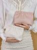 Bolso Plisado de Aspecto Ins Bolso para Lápices Labiales de Cosméticos Bolso para Cosméticos de Viaje Portátil de Pu Bolso para Cosméticos de Lavado
