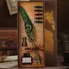 Pluma de Ave Mecánica con Juego de Cartuchos de Tinta Reemplazables, Regalo de Navidad para Estudiantes y Maestros, Regalo de Cumpleaños Festivo, Regalo de Negocios