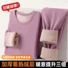 Roupa íntima masculina quente com veludo e espessura extra, camada base de inverno, conjunto quente feminino de gola redonda em pelo de camelo, dropshipping
