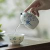 Qingji pintado à mão azul e flor de ameixa Qing para bule de chá Kung Fu conjunto de chá literati filtro de buraco de bola Dragon Ball pote doméstico pote de mão