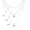 Joyería Transfronteriza Europea y Americana Pieza de Cobre Personalizada Piezas Redondas Grandes y Pequeñas Collar con Colgante Apilado Multicapa Venta al por Mayor en Stock